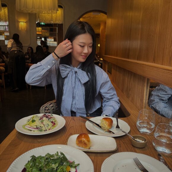 Elle Clothing Striped Bowtie Shirt - Picture 2 of 2